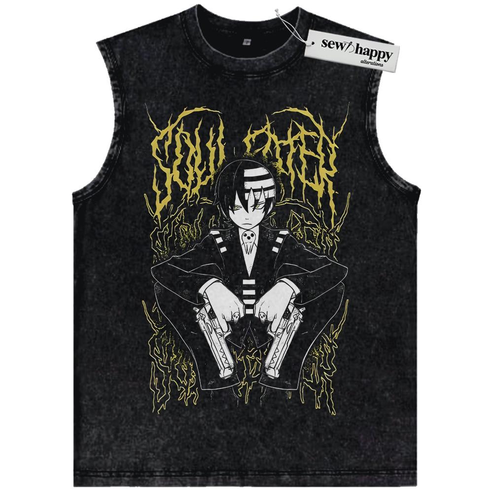 Wash Tank Top Death the Kid Tank Top, Soul Eater Tank Top, Anime Tank Top, Vintage Tank Top