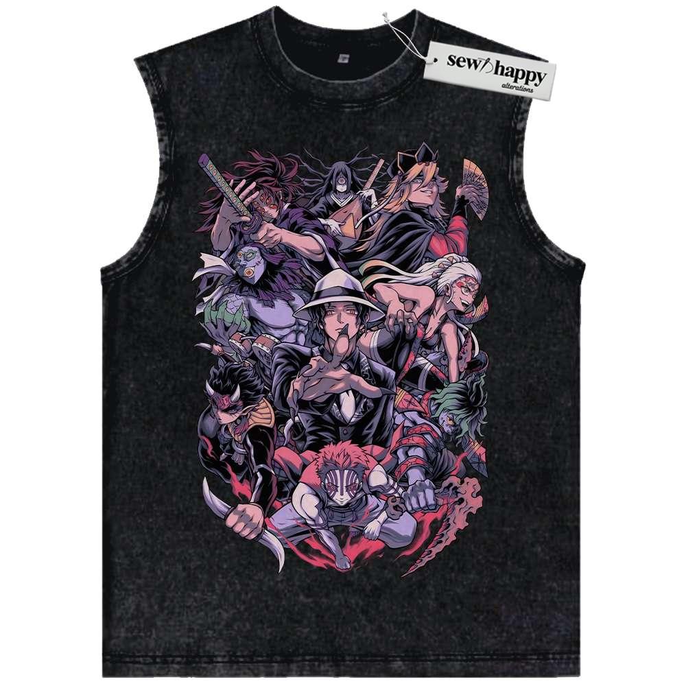 Wash Tank Top Demon Slayer Tank Top, Anime Tank Top, Vintage Tank Top