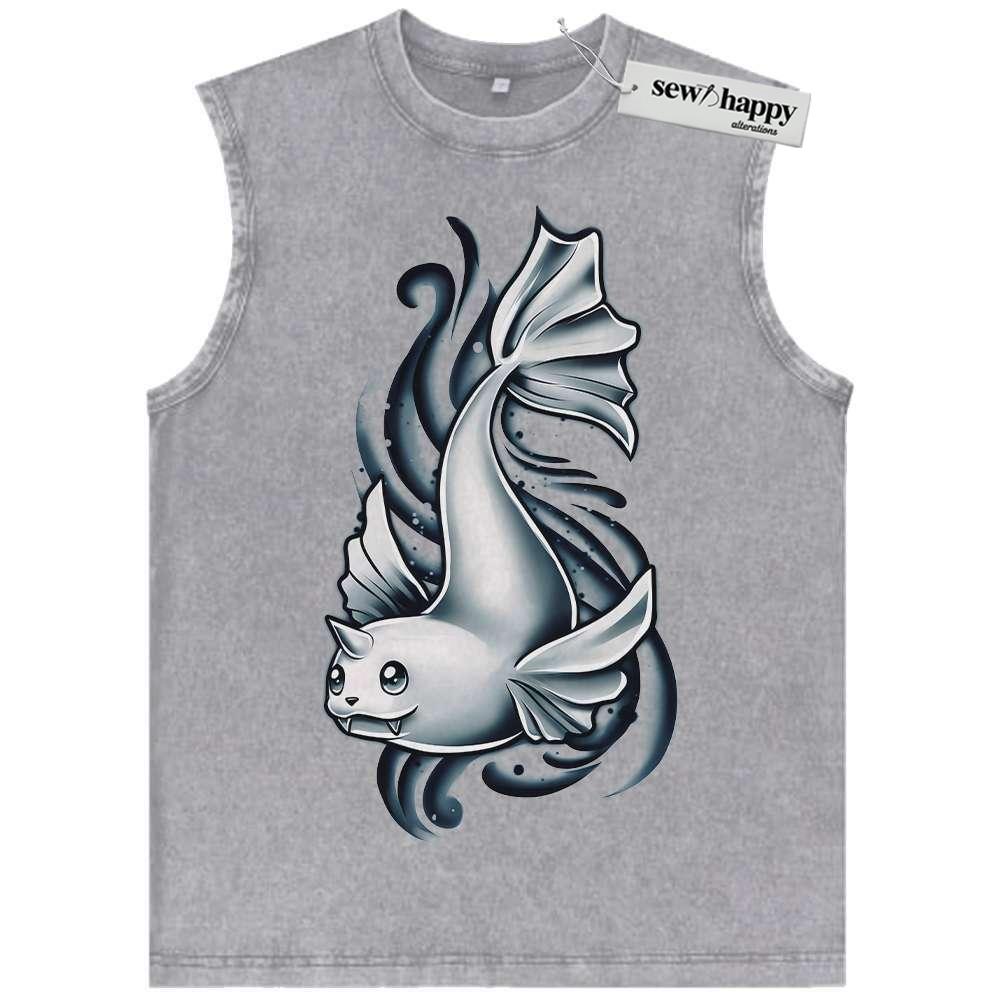 Wash Tank Top Dewgong Tank Top, Pokemon Tank Top,Anime Tank Top, Vintage Tank Top