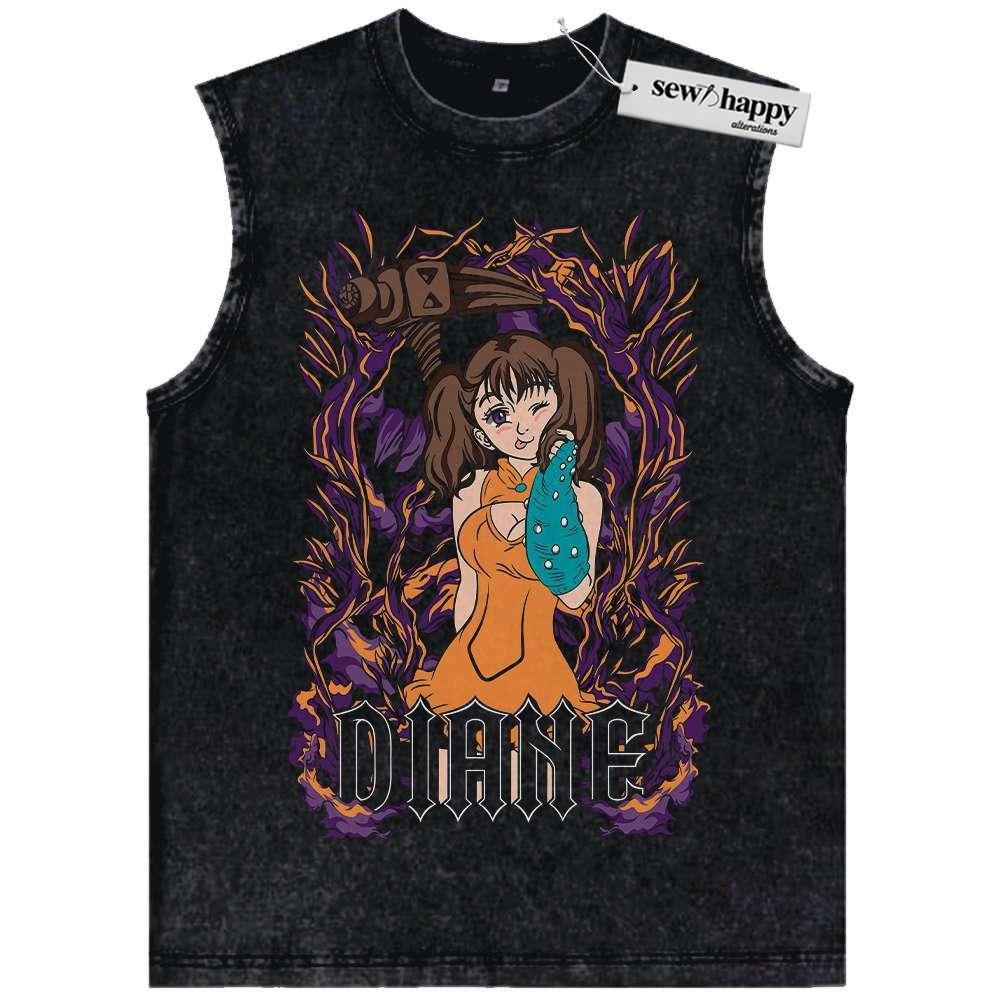 Wash Tank Top Diane Tank Top, Seven Deadly Sins Tank Top, Anime Tank Top, Vintage Tank Top