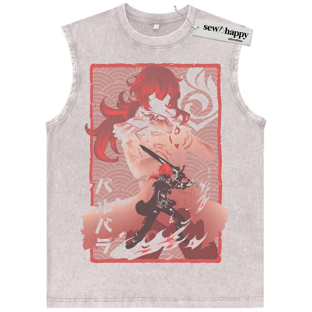 Wash Tank Top Diluc Tank Top, Genshin Impact Tank Top, Game Tank Top, Vintage Tank Top