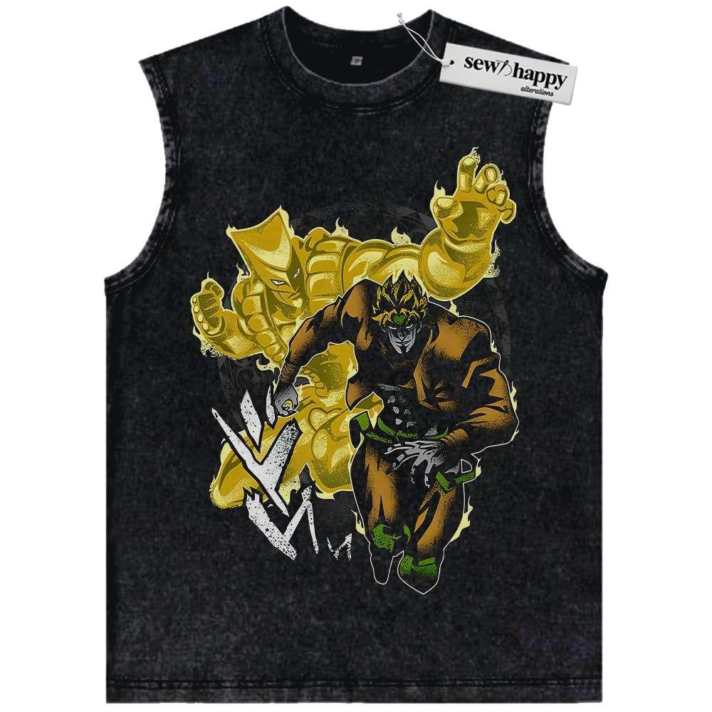Wash Tank Top Dio Brando Tank Top, JoJo’s Bizarre Adventure Tank Top, Anime Tank Top, Vintage Tank Top