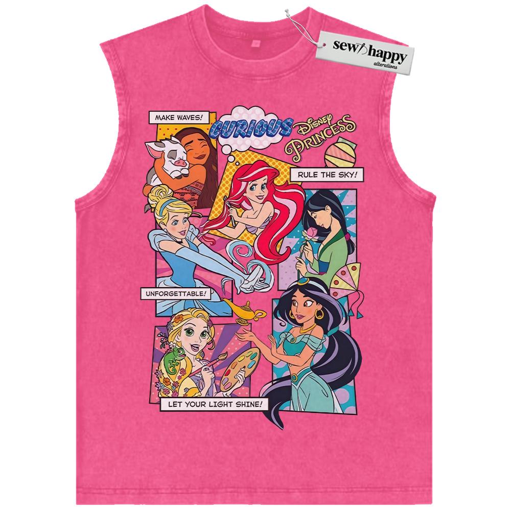 Wash Tank Top Disney Princess Tank Top, Animated Tank Top, Vintage Tank Top