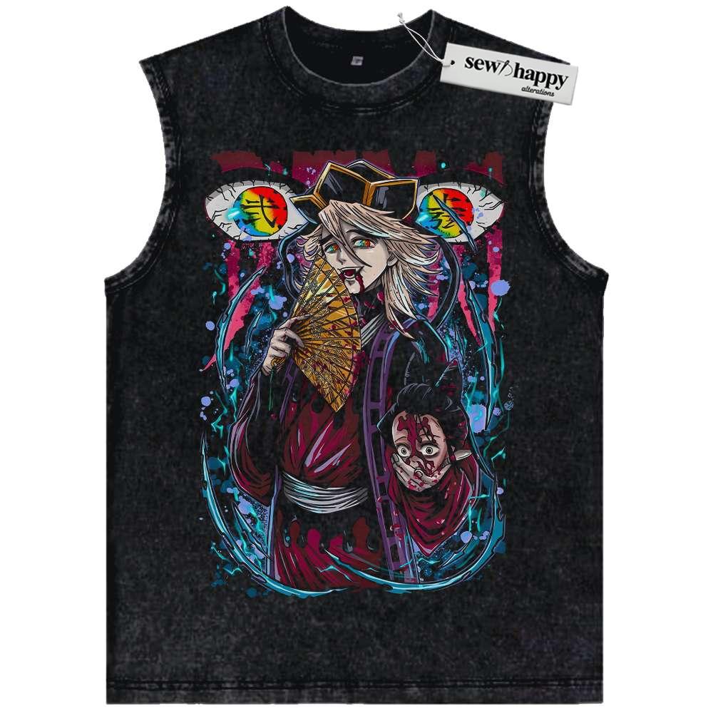 Wash Tank Top Doma Tank Top, Demon Slayer Tank Top, Anime Tank Top, Vintage Tank Top