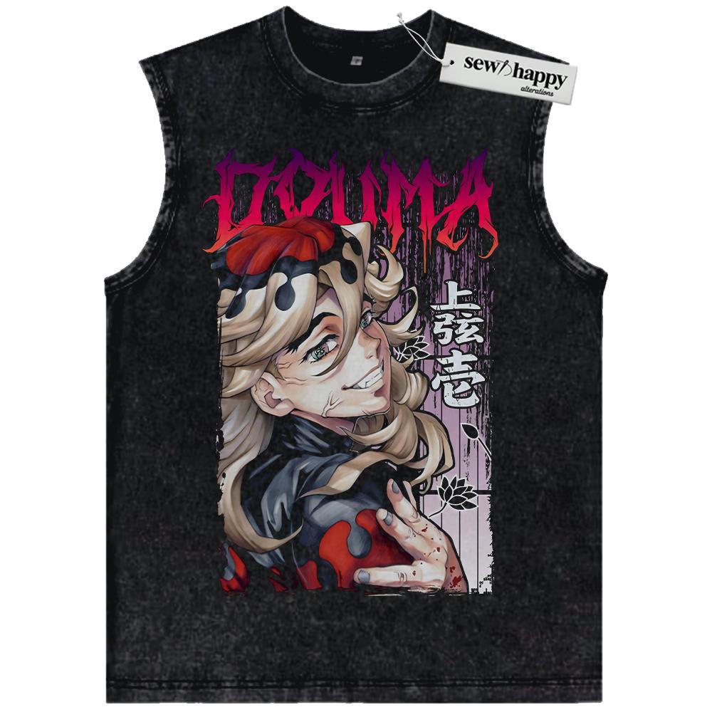 Wash Tank Top Doma Tank Top, Demon Slayer Tank Top, Anime Tank Top, Vintage Tank Top
