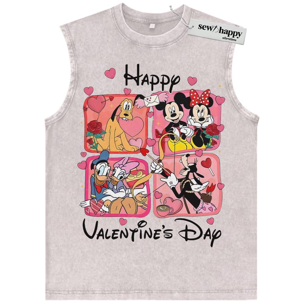 Wash Tank Top Donald Duck Tank Top, Goofy Tank Top, Pluto Tank Top, Mickey Mouse Tank Top, Valentine Tank Top, Animated Tank Top, Vintage Tank Top