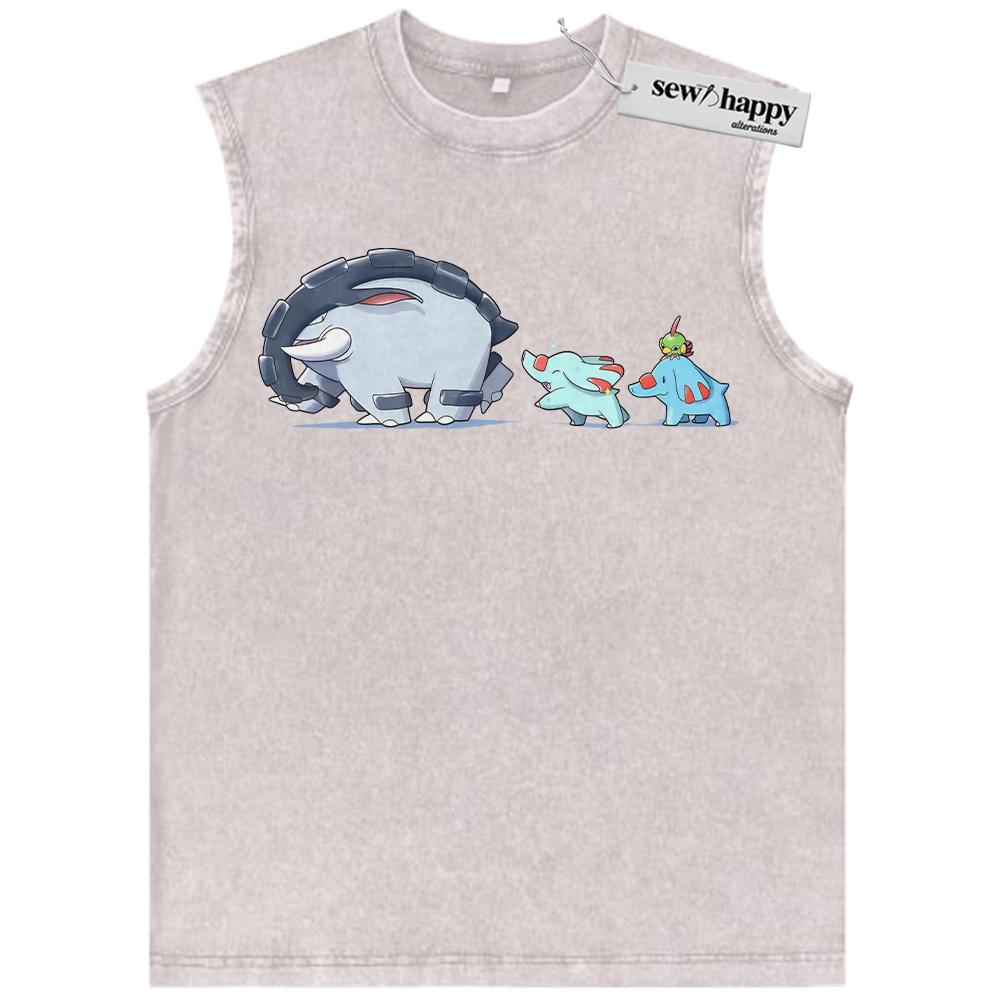 Wash Tank Top Donphan and Phanpy Tank Top, Pokemon Tank Top, PKM Tank Top, Anime Tank Top, Vintage Tank Top
