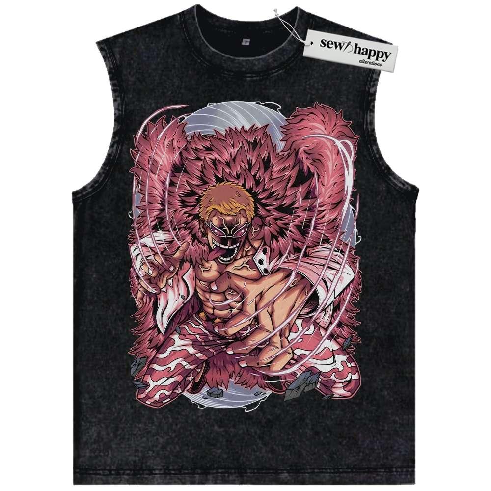 Wash Tank Top Donquixote Doflamingo Tank Top, One Piece Tank Top, Anime Tank Top, Vintage Tank Top