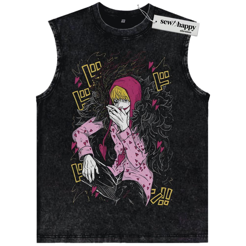 Wash Tank Top Donquixote Rosinante Tank Top, One Piece Tank Top, Anime Tank Top, Vintage Tank Top