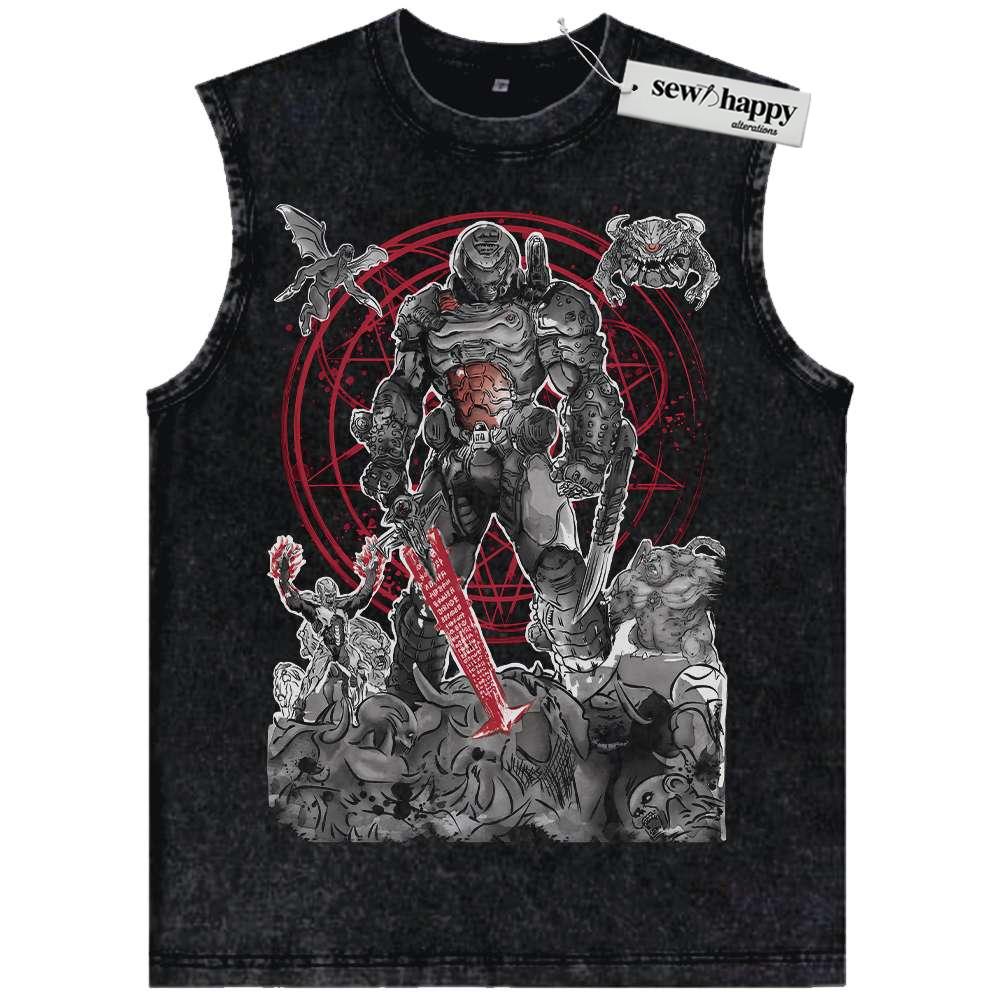 Wash Tank Top DOOM Eternal Tank Top, Game Tank Top, Vintage Tank Top