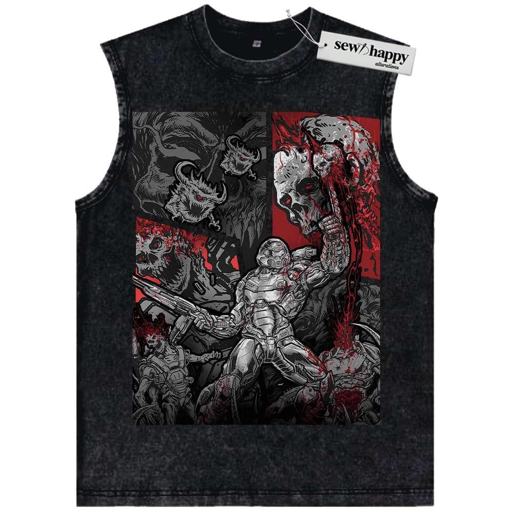 Wash Tank Top DOOM Eternal Tank Top, Game Tank Top, Vintage Tank Top