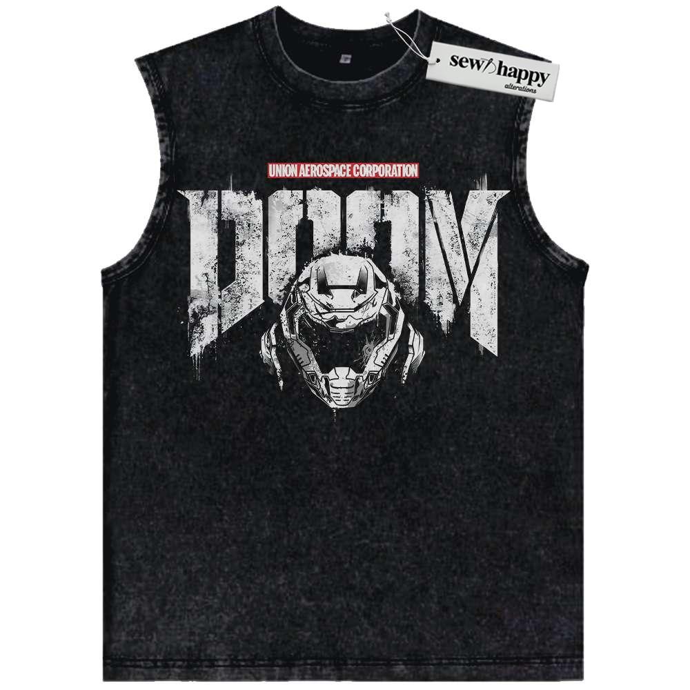 Wash Tank Top Doomguy Tank Top, DOOM Eternal Tank Top, Game Tank Top, Vintage Tank Top