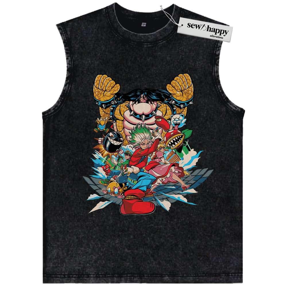 Wash Tank Top Dr Stone Tank Top, Mario Tank Top, Anime Tank Top, Vintage Tank Top