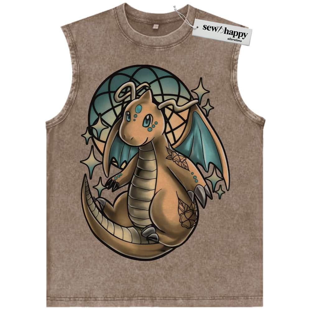 Wash Tank Top Dragonite Tank Top, Pokemon Tank Top, Anime Tank Top, Vintage Tank Top