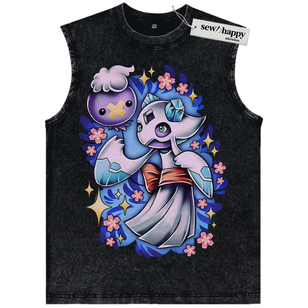 Wash Tank Top Drifloon and Froslass Tank Top, Pokemon Tank Top, Anime Tank Top, Vintage Tank Top