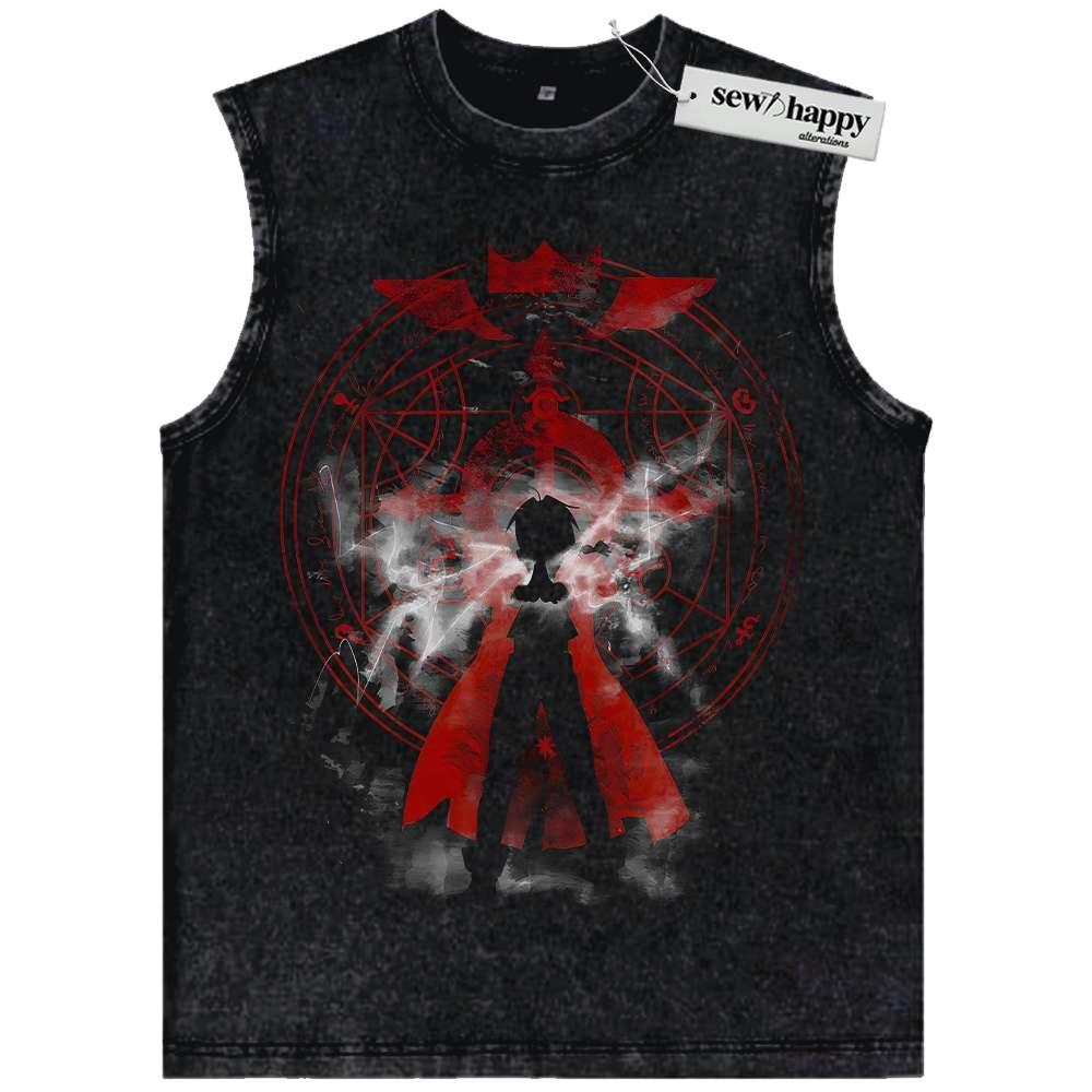 Wash Tank Top Edward Elric Tank Top, Fullmetal Alchemist Tank Top, FMA Tank Top, Anime Tank Top, Vintage Tank Top