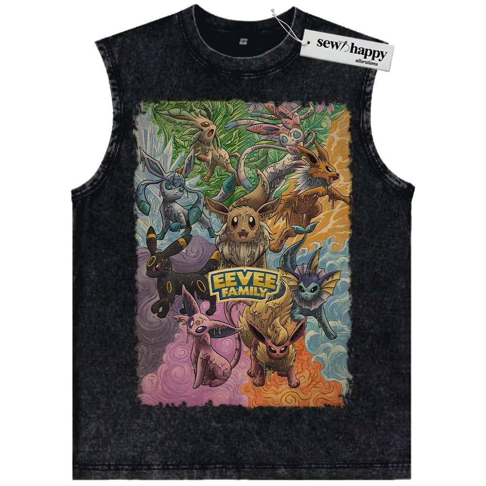 Wash Tank Top Eevee Tank Top, Pokemon Tank Top, Anime Tank Top, Vintage Tank Top