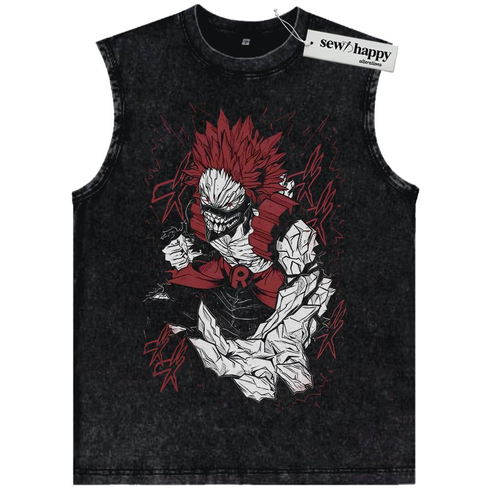 Wash Tank Top Eijiro Kirishima Tank Top, MHA Tank Top, Anime Tank Top, Vintage Tank Top