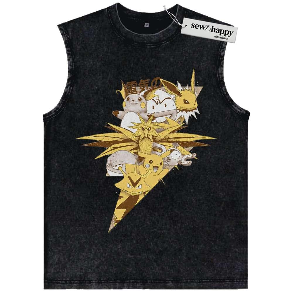 Wash Tank Top Electric Class Pokemon Tank Top, Anime Tank Top, Vintage Tank Top