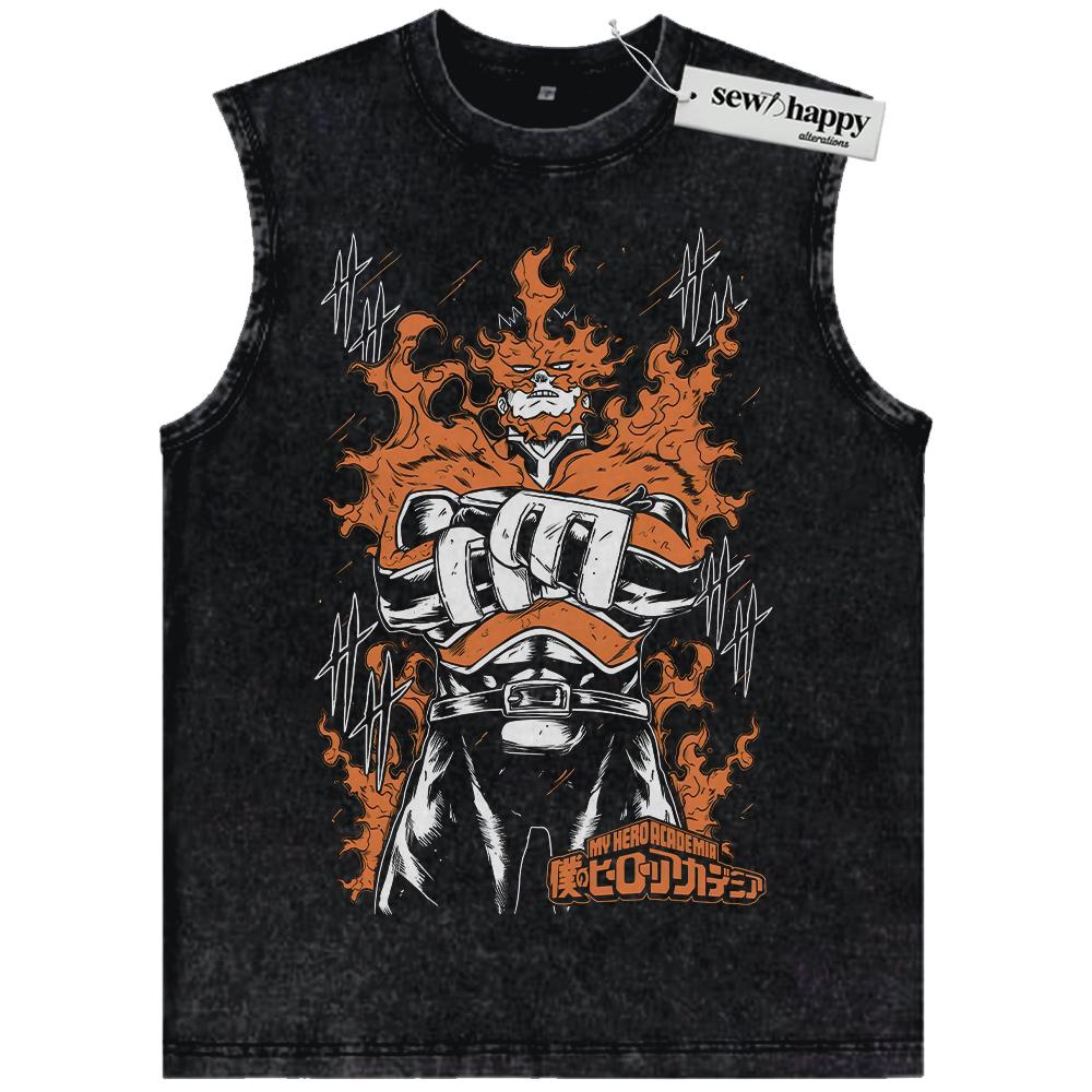 Wash Tank Top Enji Todoroki Tank Top, Endeavor Tank Top, MHA Tank Top, Anime Tank Top, Vintage Tank Top