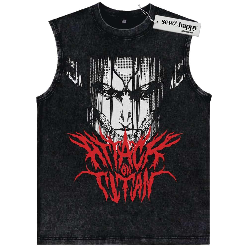 Wash Tank Top Eren Yeager Tank Top, Attack On Titan Tank Top, AOT Tank Top, Anime Tank Top, Vintage Tank Top