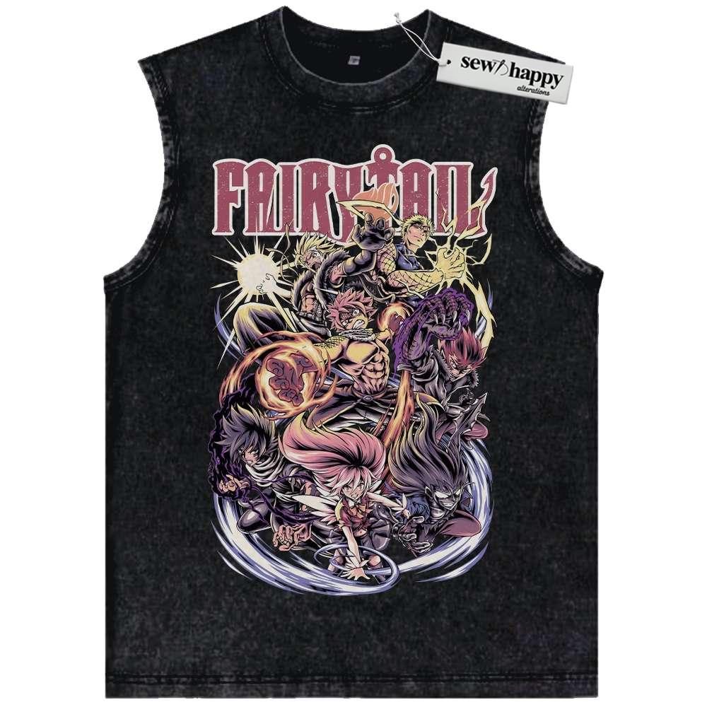 Wash Tank Top Fairy Tail Tank Top, Anime Tank Top, Vintage Tank Top