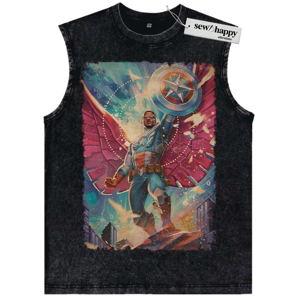 Wash Tank Top Falcon Tank Top, Marvel Comics Tank Top, Vintage Tank Top
