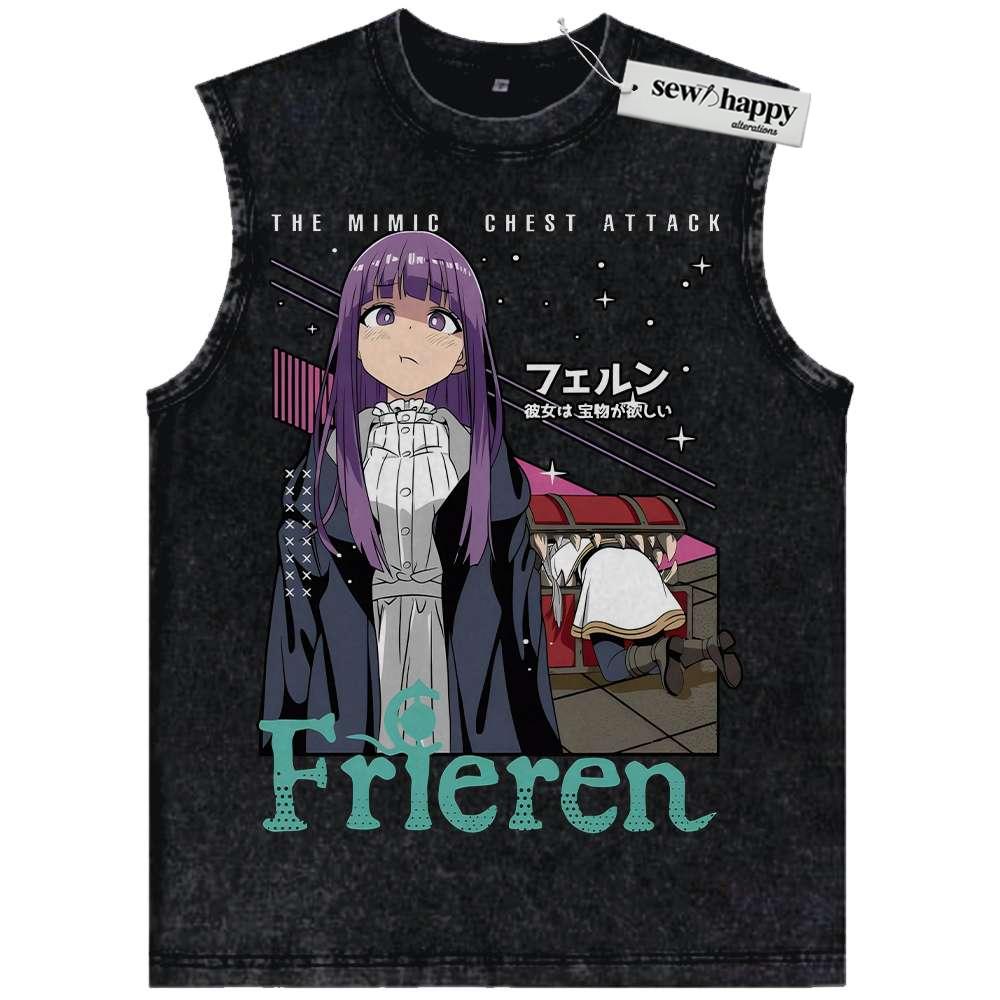 Wash Tank Top Fern Tank Top, Frieren: Beyond Journey’s End Tank Top, Anime Tank Top, Vintage Tank Top