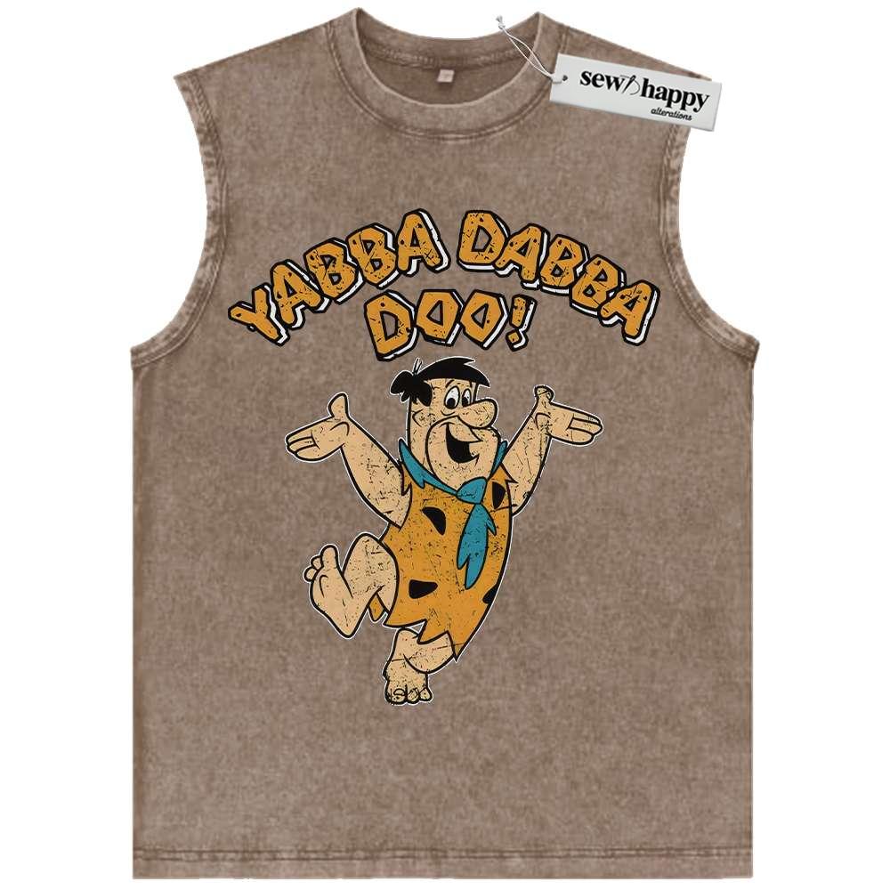 Wash Tank Top Fred Flintstone Tank Top, The Flintstones Tank Top, Animated Tank Top, Vintage Tank Top