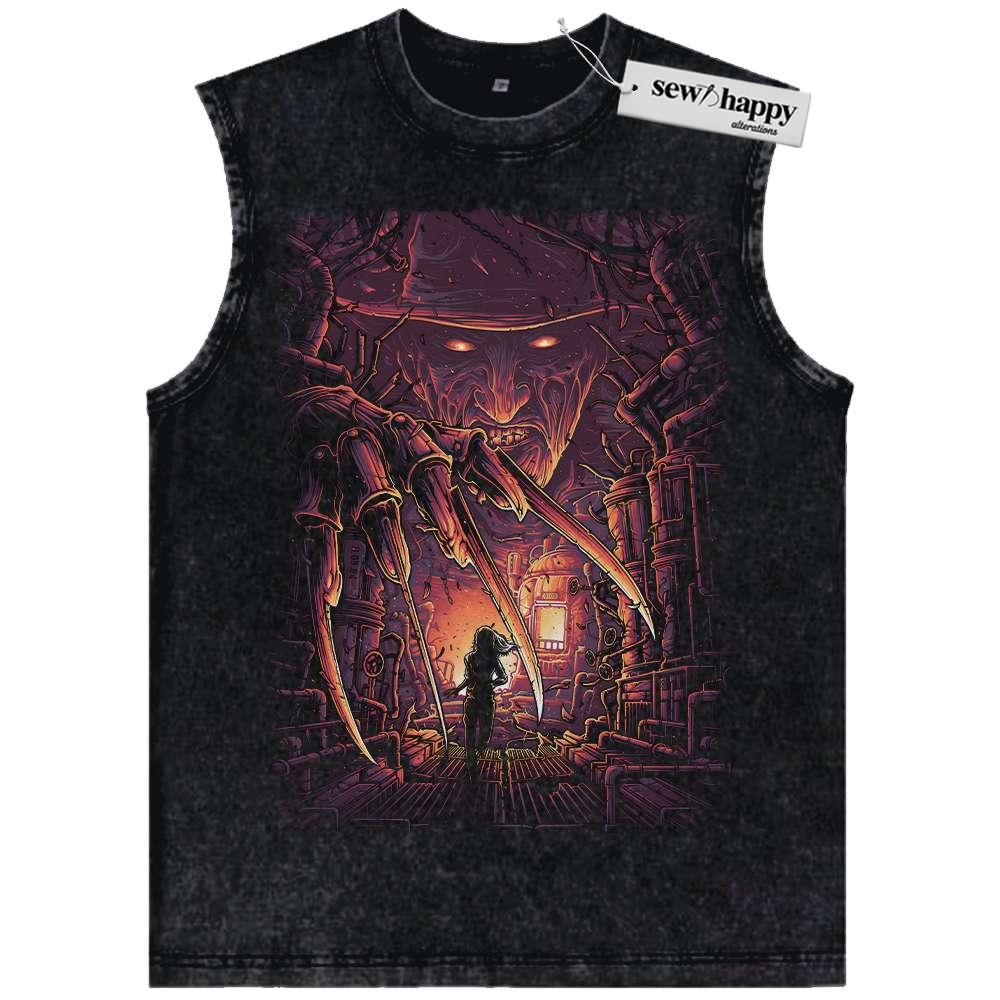 Wash Tank Top Freddy Krueger Tank Top, A Nightmare on Elm Street Tank Top, Halloween Tank Top, Horror Tank Top, Vintage Tank Top
