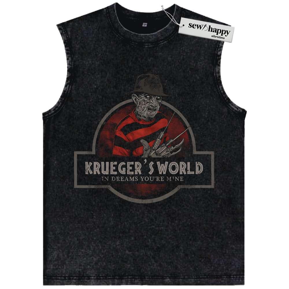 Wash Tank Top Freddy Krueger Tank Top, A Nightmare on Elm Street Tank Top, Halloween Tank Top, Horror Tank Top, Vintage Tank Top
