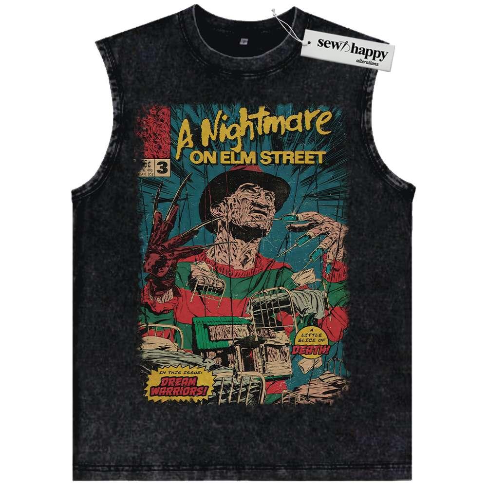 Wash Tank Top Freddy Krueger Tank Top, A Nightmare on Elm Street Tank Top, Halloween Tank Top, Horror Tank Top, Vintage Tank Top