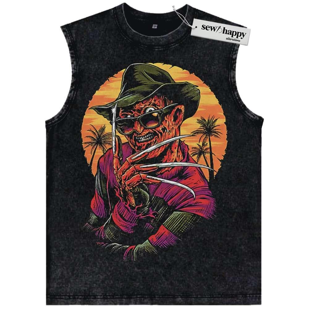 Wash Tank Top Freddy Krueger Tank Top, A Nightmare on Elm Street Tank Top, Halloween Tank Top, Horror Tank Top, Vintage Tank Top