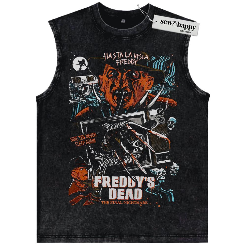 Wash Tank Top Freddy Krueger Tank Top, A Nightmare on Elm Street Tank Top, Horror Movie Tank Top, Halloween Tank Top, Vintage Tank Top