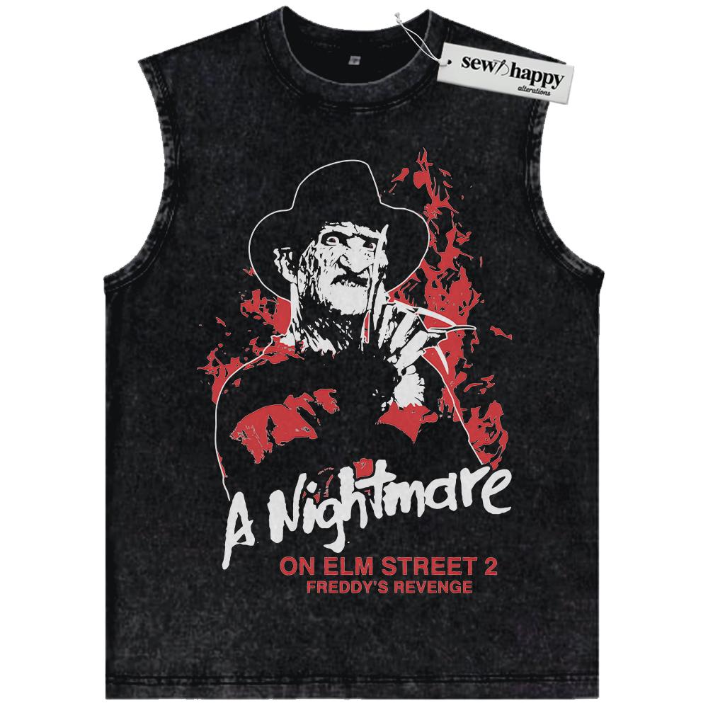 Wash Tank Top Freddy Krueger Tank Top, A Nightmare on Elm Street Tank Top, Horror Movie Tank Top, Vintage Tank Top