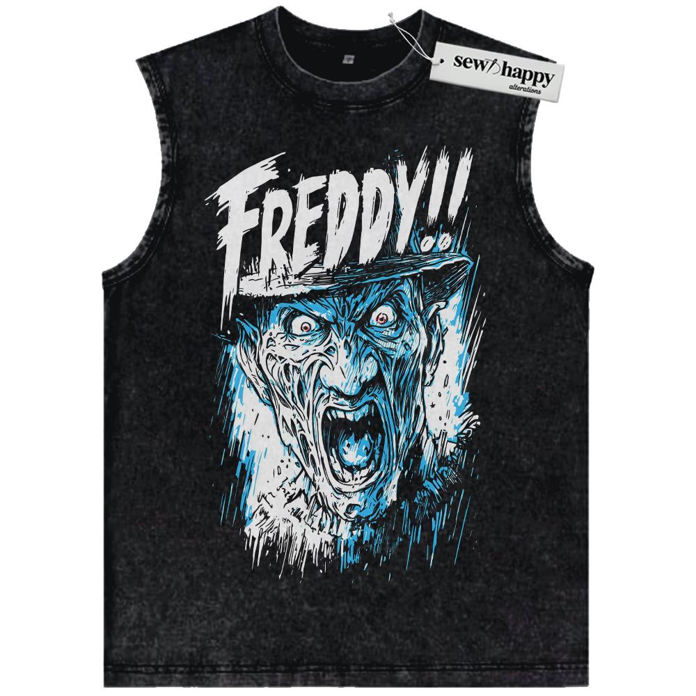 Wash Tank Top Freddy Krueger Tank Top, A Nightmare on Elm Street Tank Top, Horror Movie Tank Top, Vintage Tank Top
