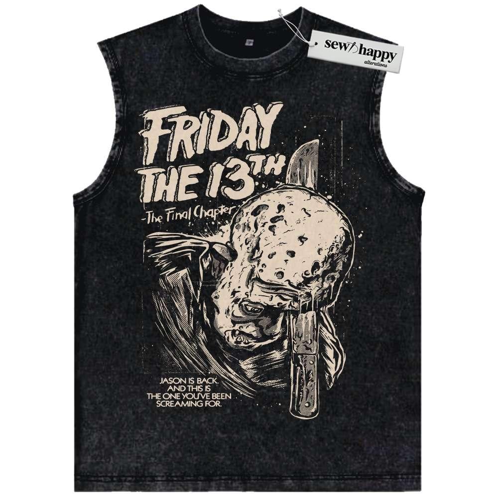 Wash Tank Top Friday the 13th Tank Top, Halloween Tank Top, Horror Tank Top, Vintage Tank Top