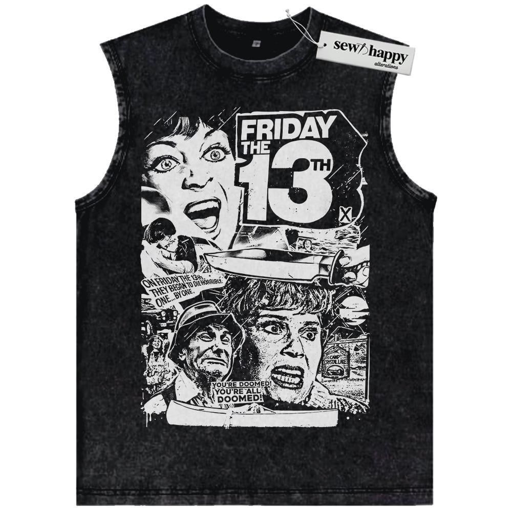 Wash Tank Top Friday the 13th Tank Top, Horror Movie Tank Top, Halloween Tank Top, Vintage Tank Top