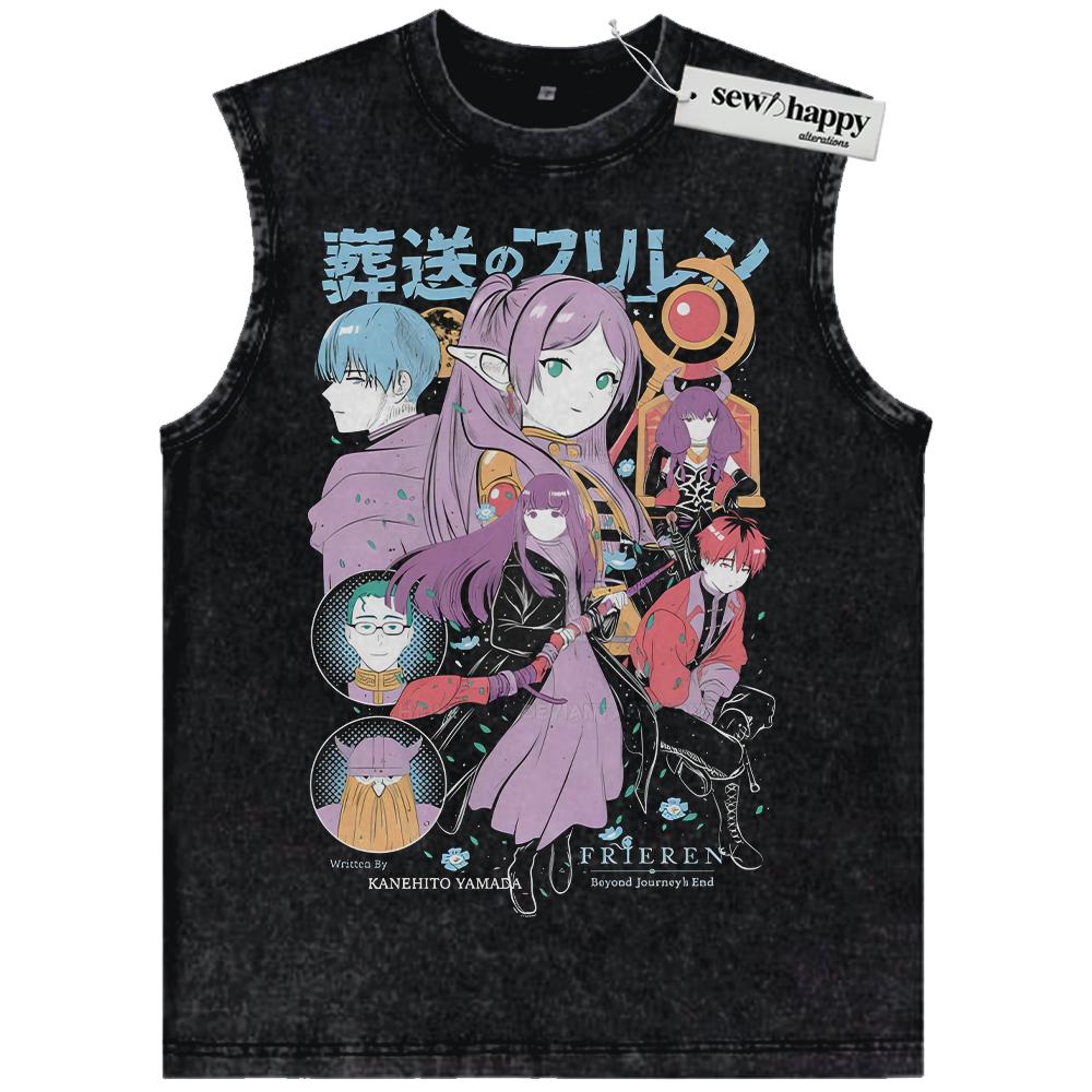 Wash Tank Top Frieren: Beyond Journey’s End Tank Top, Anime Tank Top, Vintage Tank Top