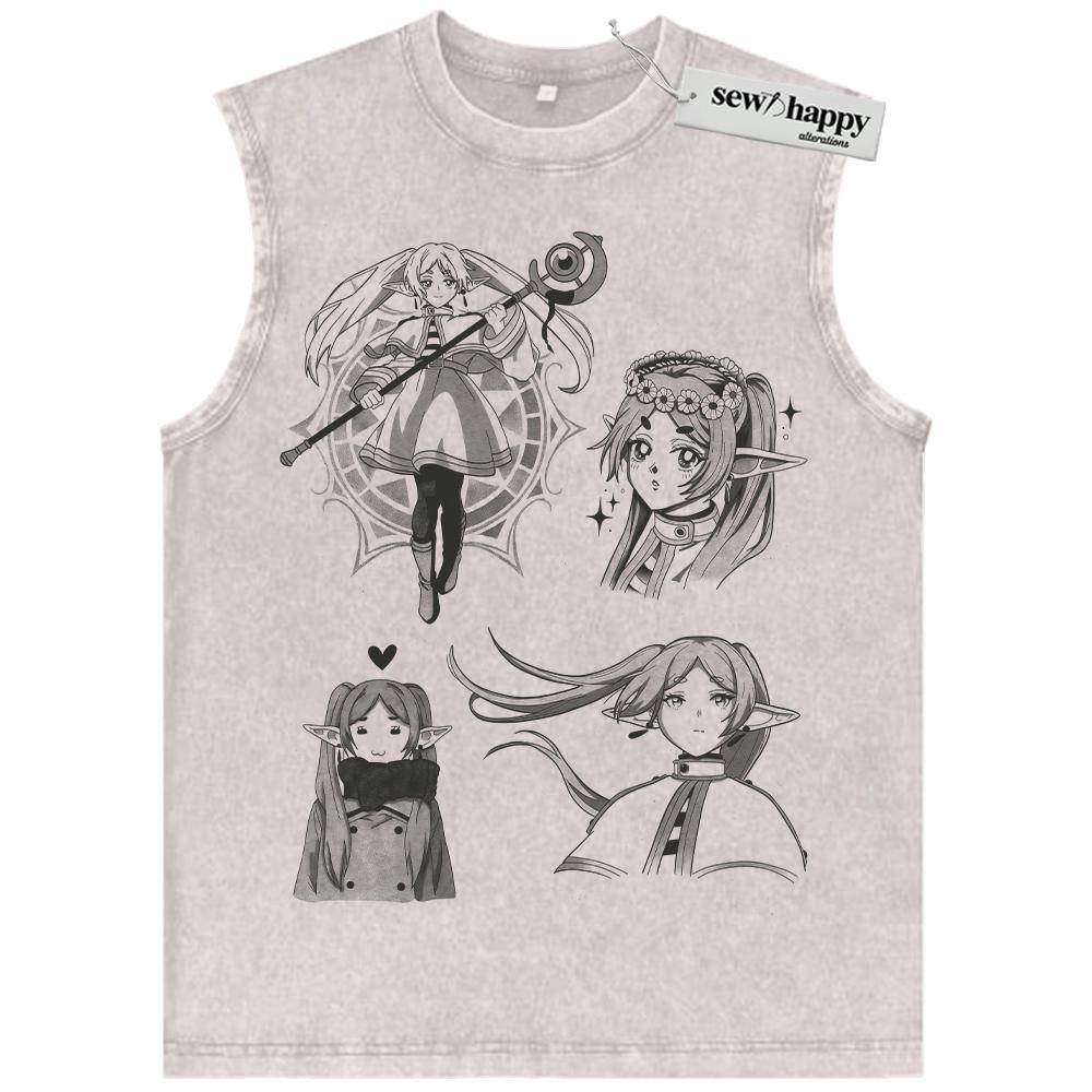 Wash Tank Top Frieren: Beyond Journey’s End Tank Top, Anime Tank Top, Vintage Tank Top