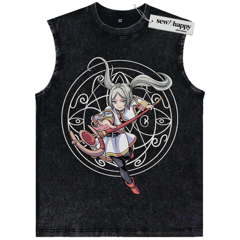 Wash Tank Top Frieren: Beyond Journey’s End Tank Top, Anime Tank Top, Vintage Tank Top