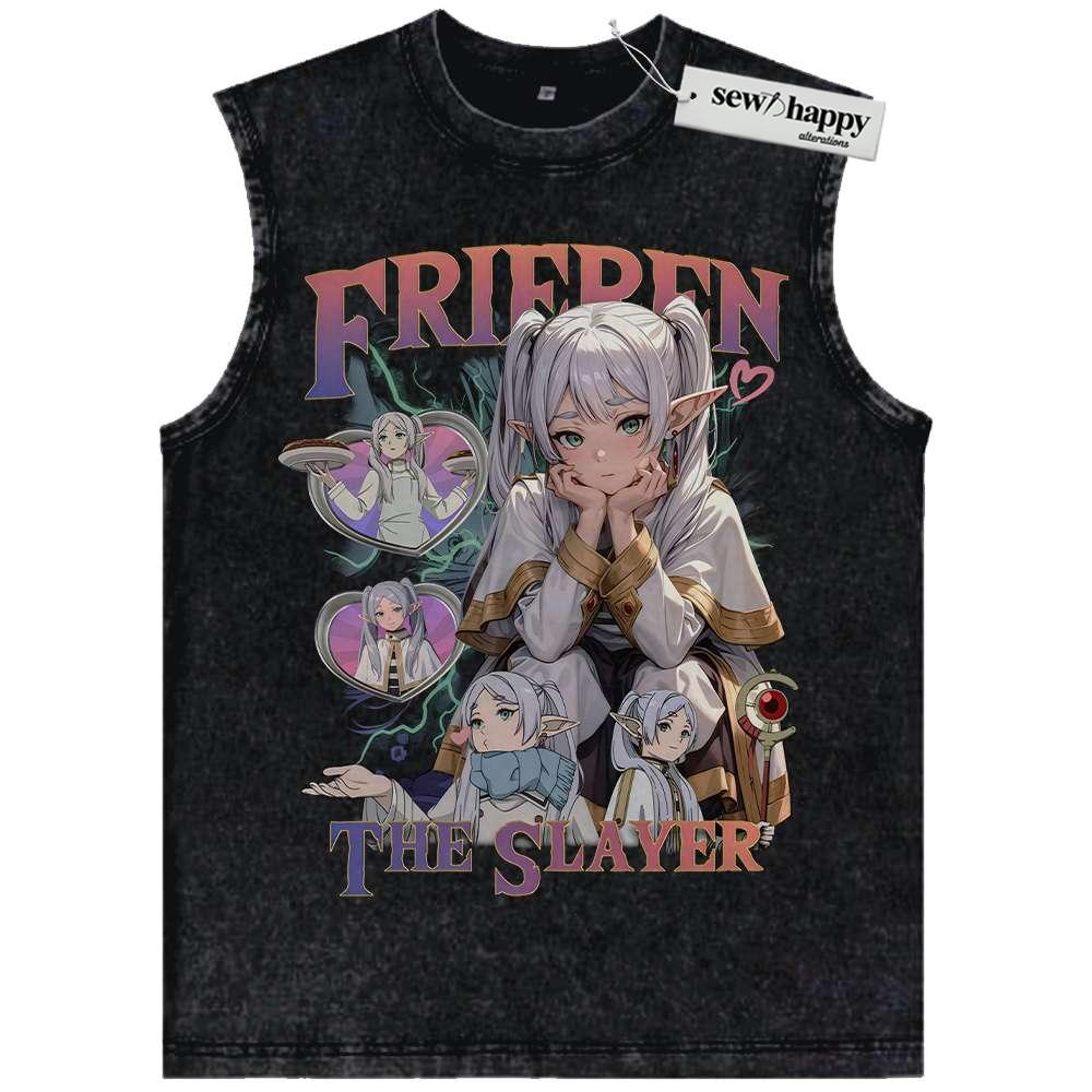 Wash Tank Top Frieren: Beyond Journey’s End Tank Top, Anime Tank Top, Vintage Tank Top