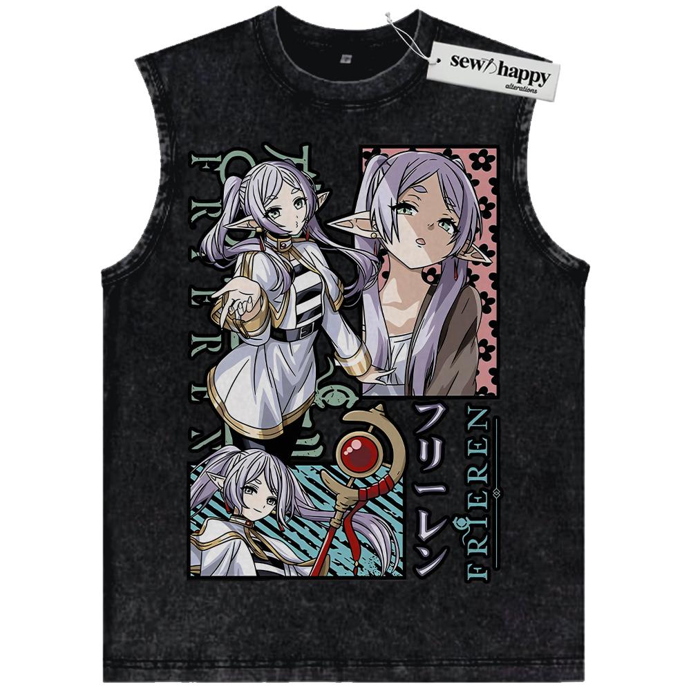 Wash Tank Top Frieren: Beyond Journey’s End Tank Top, Anime Tank Top, Vintage Tank Top