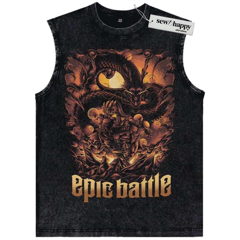 Wash Tank Top Frieza vs Son Goku Tank Top, Dragon Ball Tank Top, Anime Tank Top, Vintage Tank Top