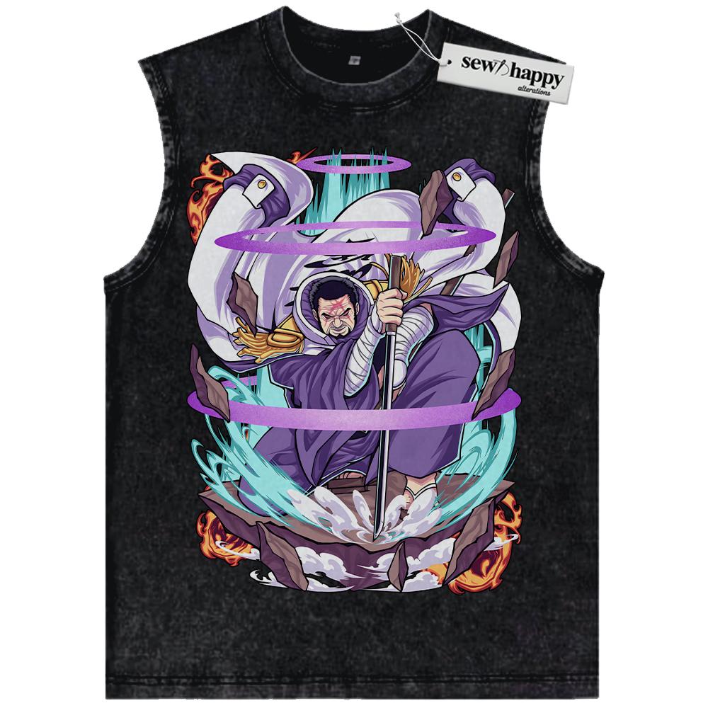 Wash Tank Top Fujitora Tank Top, Issho Tank Top, One Piece Tank Top, Anime Tank Top, Vintage Tank Top