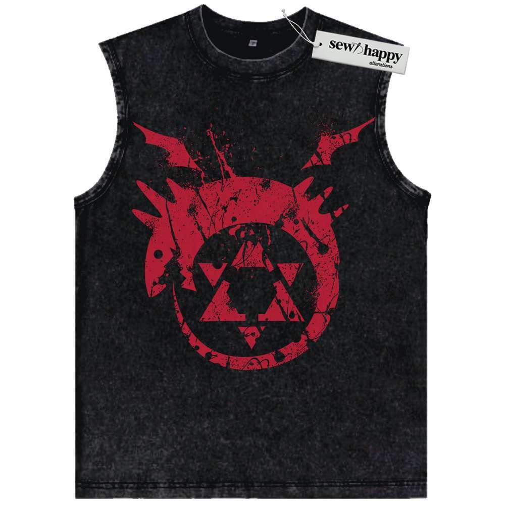Wash Tank Top Fullmetal Alchemist Tank Top, Anime Tank Top, Vintage Tank Top