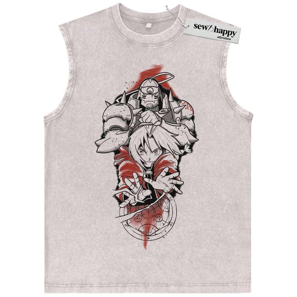 Wash Tank Top Fullmetal Alchemist Tank Top, Anime Tank Top, Vintage Tank Top