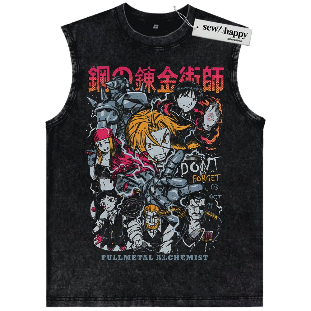 Wash Tank Top Fullmetal Alchemist Tank Top, Anime Tank Top, Vintage Tank Top