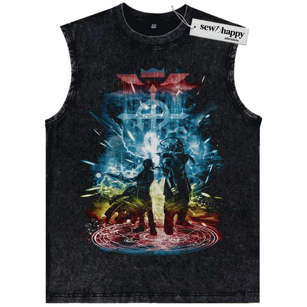 Wash Tank Top Fullmetal Alchemist Tank Top, Anime Tank Top, Vintage Tank Top
