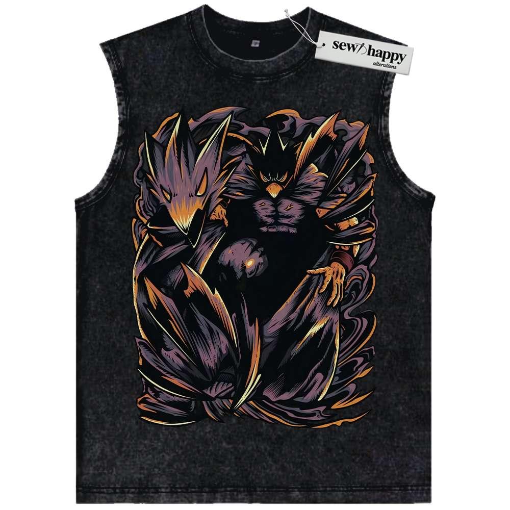 Wash Tank Top Fumikage Tokoyami Tank Top, Tsukuyomi Tank Top, MHA Tank Top, Anime Tank Top, Vintage Tank Top